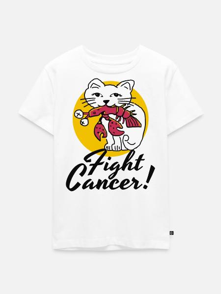 Katze kämpft gegen Krebs - Kinder Premium Bio T-Shirt - Weiß