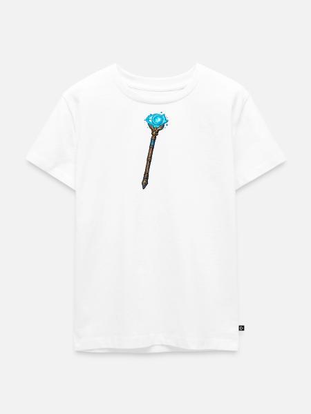 Magischer Kristallstab Blau - Kinder Premium Bio T-Shirt - Weiß