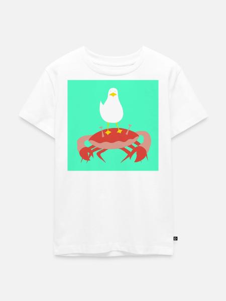 Crab-n-Gull mint - Kinder Premium Bio T-Shirt - Weiß