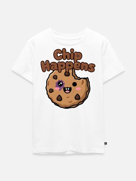 Chip Happens Keks - Kinder Premium Bio T-Shirt - Weiß