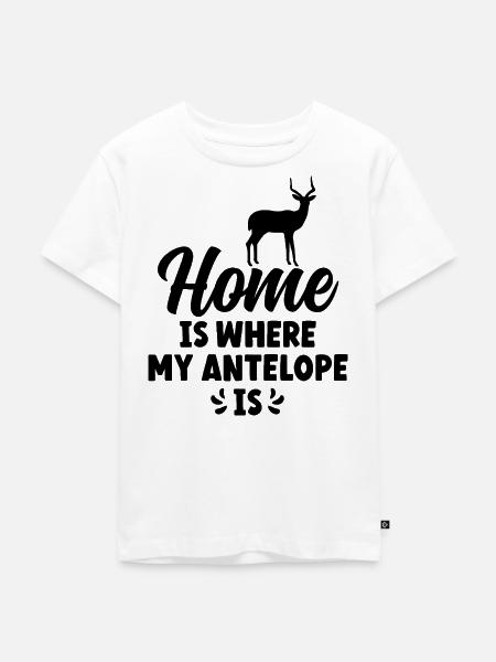 Antilope Silhouette Spruch - Kinder Premium Bio T-Shirt - Weiß