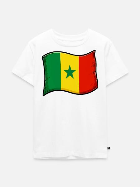 Senegal Flaggenillustration - Kinder Premium Bio T-Shirt - Weiß