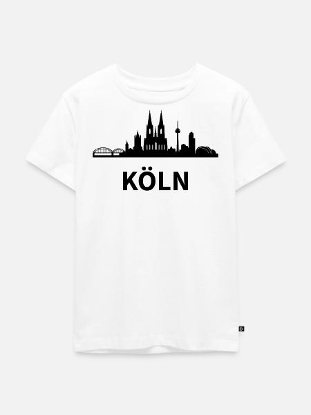 Skyline Köln - Kinder Premium Bio T-Shirt - Weiß