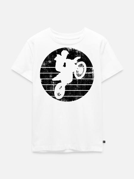 Motocross Fahrer - Kinder Premium Bio T-Shirt - Weiß
