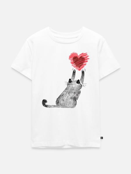  Katze Katzen Katzenmutter Katzenkind  - Kinder Premium Bio T-Shirt - Weiß