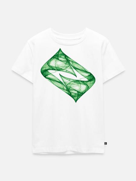 Dynamische Spur - Grün - Kinder Premium Bio T-Shirt - Weiß