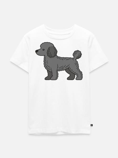 Pudel Silhouette Grau - Kinder Premium Bio T-Shirt - Weiß