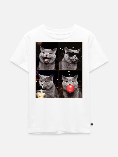 Katzen Britisch Kurzhaar Katze - Kinder Premium Bio T-Shirt - Weiß