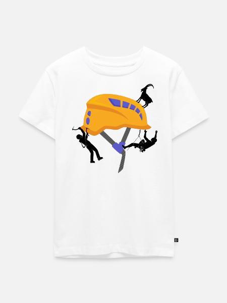 Sicherheitshelm Kletterhelm Bergsteiger - Kinder Premium Bio T-Shirt - Weiß