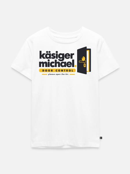 Käsiger Michael Türkontrolle Logo - Kinder Premium Bio T-Shirt - Weiß