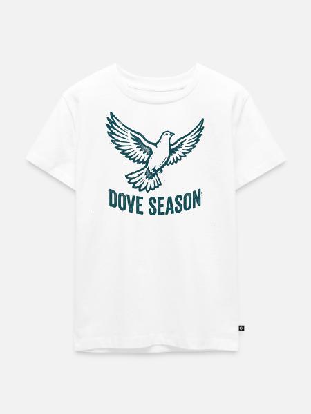 Taubenjagd-Saison: Lustiger Taubenjäger - Kinder Premium Bio T-Shirt - Weiß