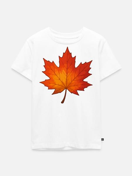 Herbstblatt Farbverlauf - Kinder Premium Bio T-Shirt - Weiß