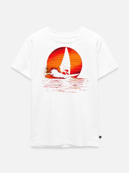 Windsurfen Steamwave - Kinder Premium Bio T-Shirt - Weiß