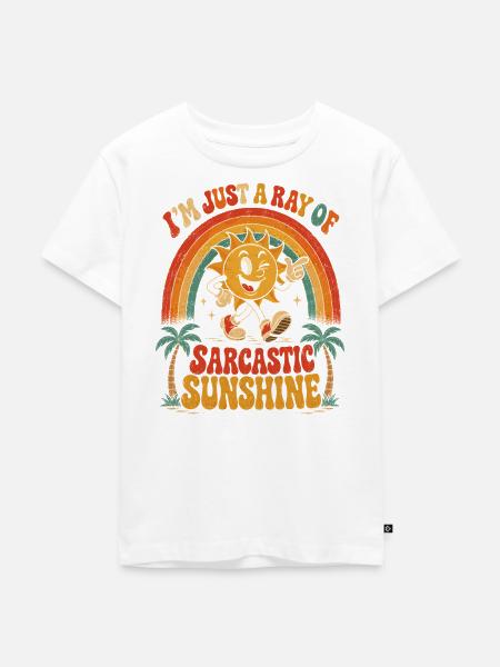 Sarkastischer Sonnenschein Retro - Kinder Premium Bio T-Shirt - Weiß