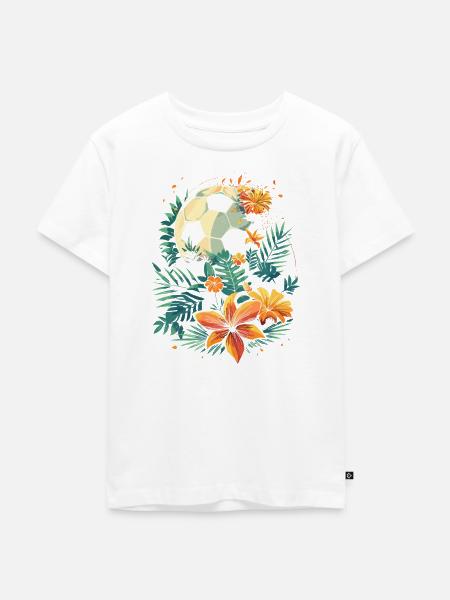 Fußball Grafik - Kinder Premium Bio T-Shirt - Weiß