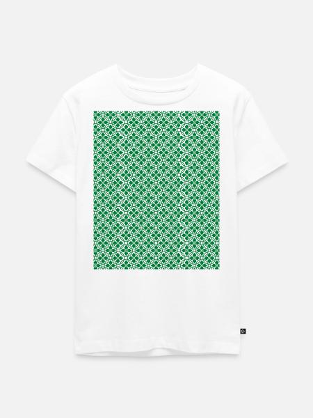 Grünes Kreisornament-Muster - Kinder Premium Bio T-Shirt - Weiß