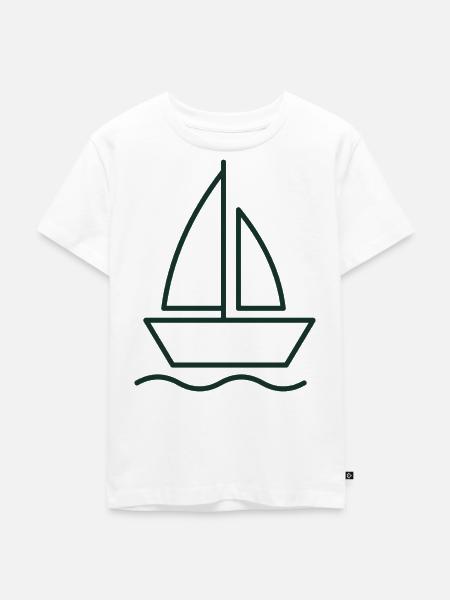 Segelboot — Segler - Kinder Premium Bio T-Shirt - Weiß