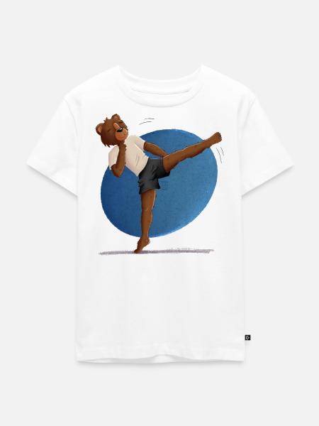 Karate Bär - Kinder Premium Bio T-Shirt - Weiß
