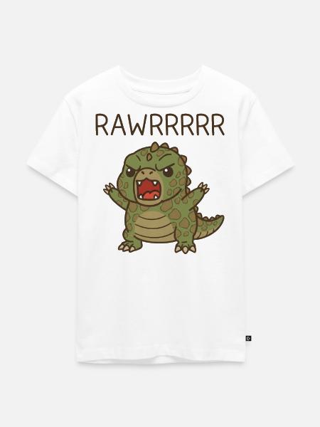 Kleiner Dino Cartoon - Kinder Premium Bio T-Shirt - Weiß