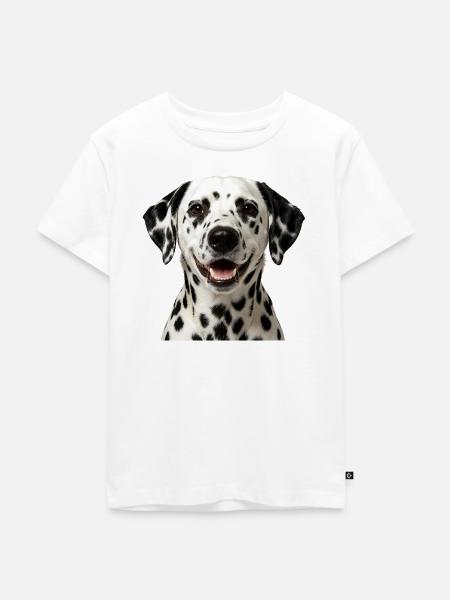 Dalmatiner-Frontporträt - Kinder Premium Bio T-Shirt - Weiß