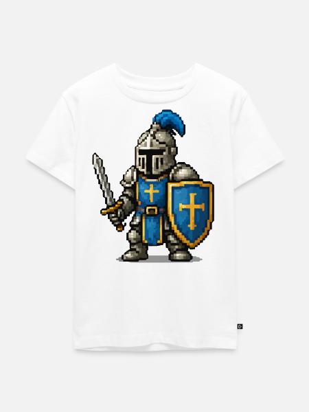 Ritter mit Schild und Schwert - Kinder Premium Bio T-Shirt - Weiß