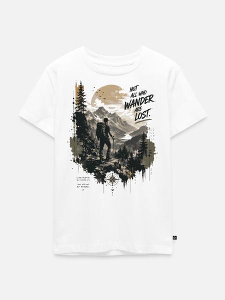 Wanderlust - Kinder Premium Bio T-Shirt - Weiß