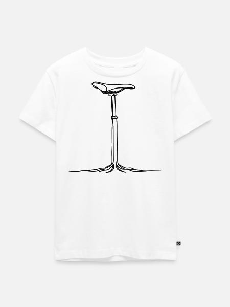 Verwurzelt Fahrrad Line Art - Kinder Premium Bio T-Shirt - Weiß