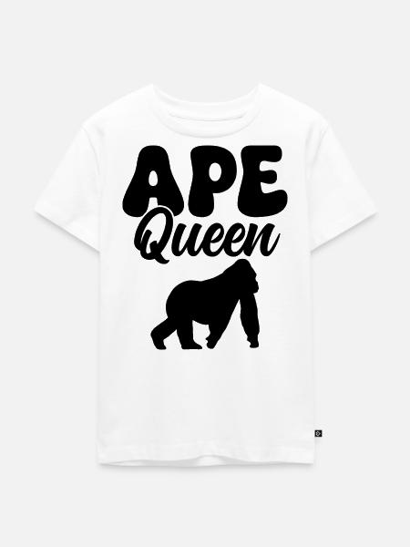 Affe Spruch Silhouette - Kinder Premium Bio T-Shirt - Weiß