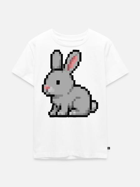 Pixel Hase - Kinder Premium Bio T-Shirt - Weiß