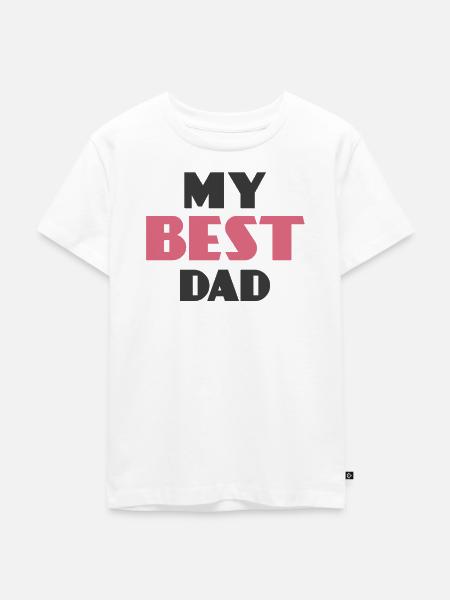 Mein bester Vater Bold Pink - Kinder Premium Bio T-Shirt - Weiß