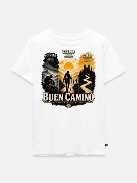 Buen Camino: Pilger Design - Kinder Premium Bio T-Shirt - Weiß