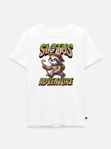 DIE ABENTEUER DES FAULTIERS - Kinder Premium Bio T-Shirt - Weiß