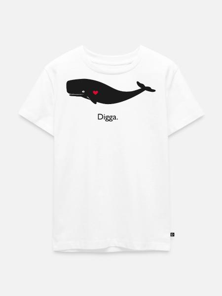 Digga Wal mit rotem Herz - Kinder Premium Bio T-Shirt - Weiß
