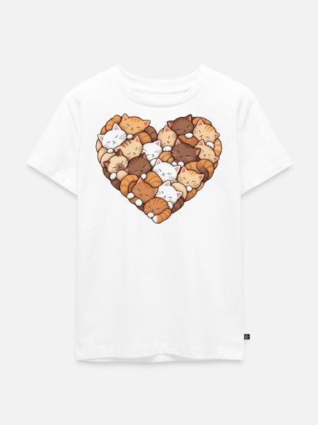Katzenherz: Kuschel-Cosmos - Kinder Premium Bio T-Shirt - Weiß