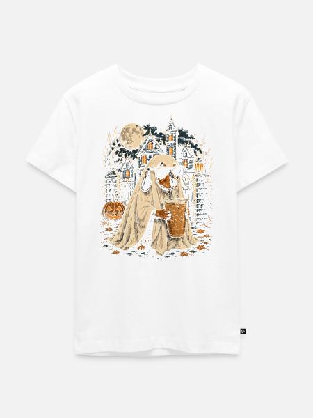Geisterhund Halloween-Gestalt - Kinder Premium Bio T-Shirt - Weiß