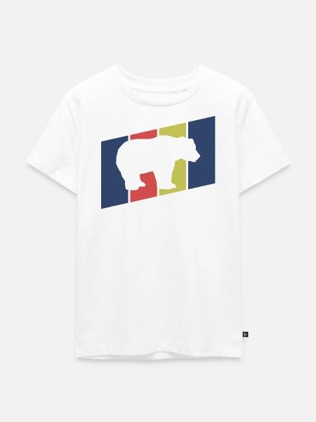 Bär Silhouette Retro Style - Kinder Premium Bio T-Shirt - Weiß