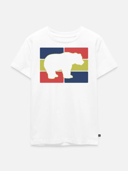 Bär Silhouette Geometrisch - Kinder Premium Bio T-Shirt - Weiß