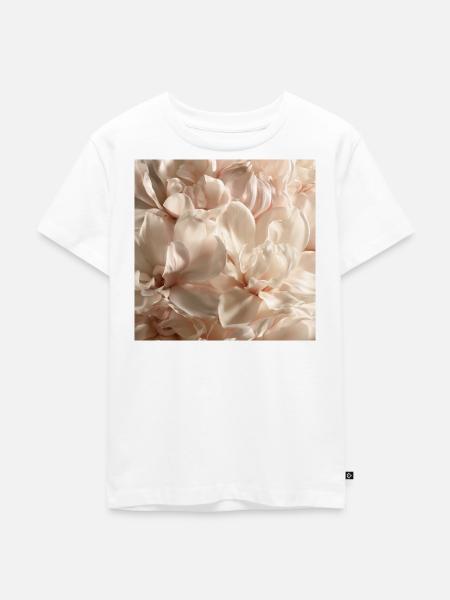 Pastellblütenblätter rosa cremefarben - Kinder Premium Bio T-Shirt - Weiß