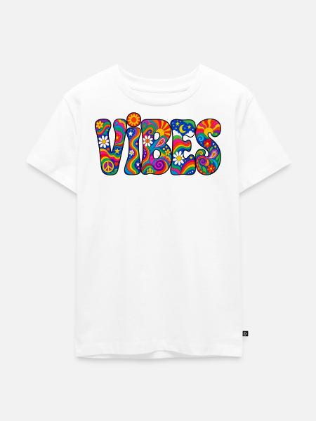 Vibes: Psychedelische Hippie Farbpracht - Kinder Premium Bio T-Shirt - Weiß