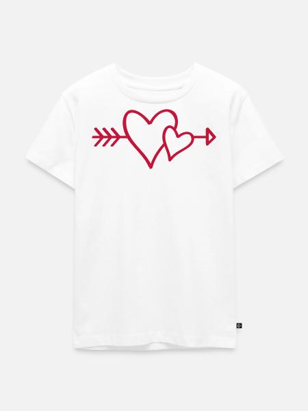 Herzpfeil Minimallinie - Kinder Premium Bio T-Shirt - Weiß
