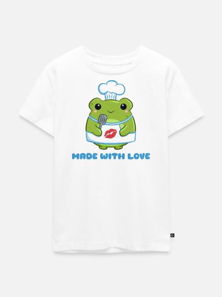 Kochfrosch mit Liebe - Kinder Premium Bio T-Shirt - Weiß