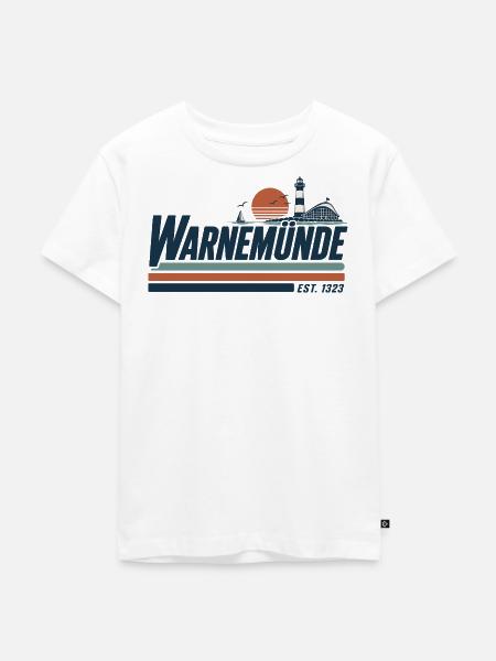 Warnemuende Hafen Silhouette - Kinder Premium Bio T-Shirt - Weiß