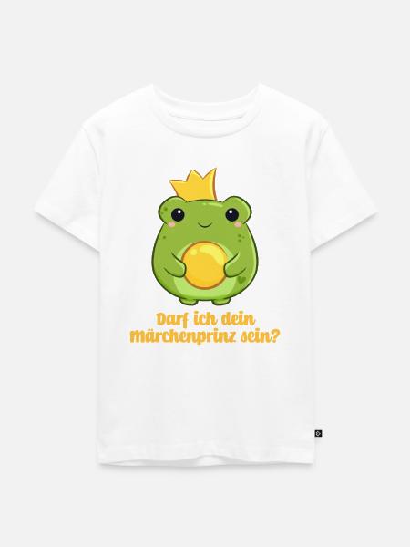 Königlicher Froschprinz - Kinder Premium Bio T-Shirt - Weiß