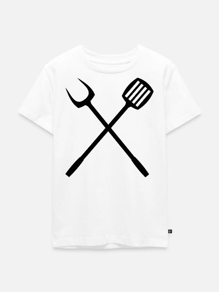 grill_grillzange besteck - Kinder Premium Bio T-Shirt - Weiß