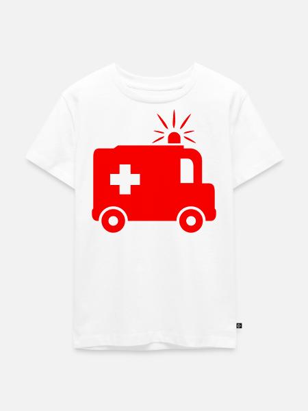 krankenwagen - Kinder Premium Bio T-Shirt - Weiß