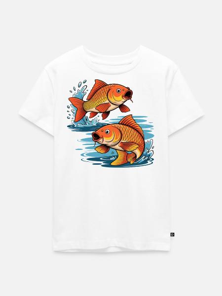 Karpfen Angeln - Kinder Premium Bio T-Shirt - Weiß