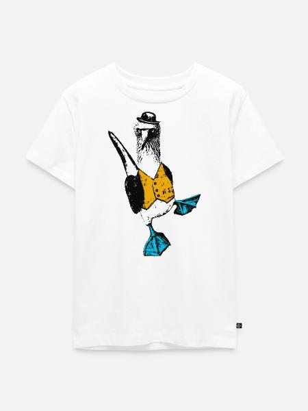 Blautölpel mit Weste - Kinder Premium Bio T-Shirt - Weiß