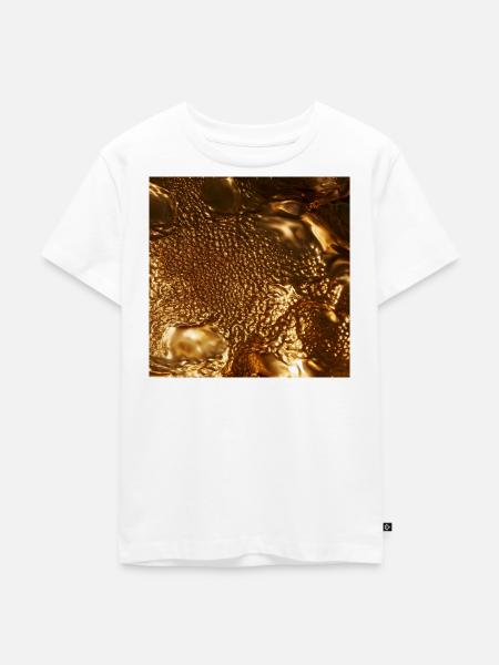 Metallische flüssige Goldtextur - Kinder Premium Bio T-Shirt - Weiß