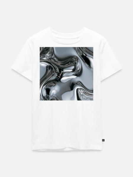 Abstraktes flüssiges Chrom - Kinder Premium Bio T-Shirt - Weiß