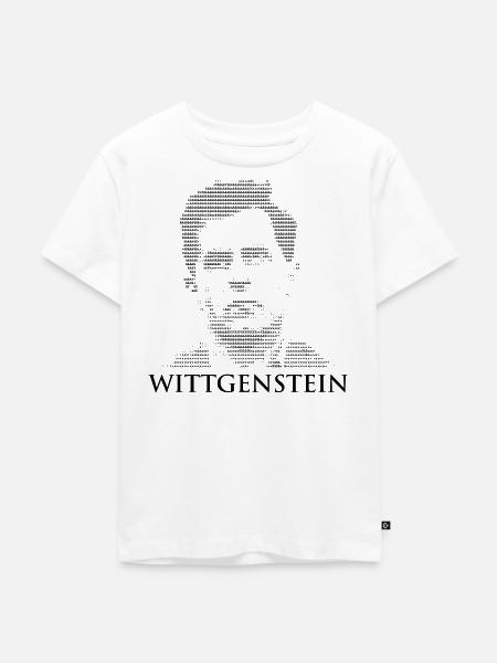 Ludwig Wittgenstein ASCII-Porträt - Kinder Premium Bio T-Shirt - Weiß